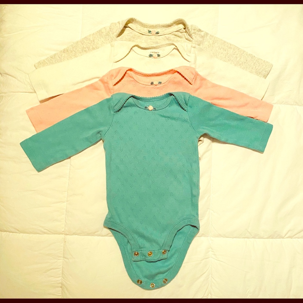 4 Carter’s Baby Girl 3 Month Long Sleeve Onesies